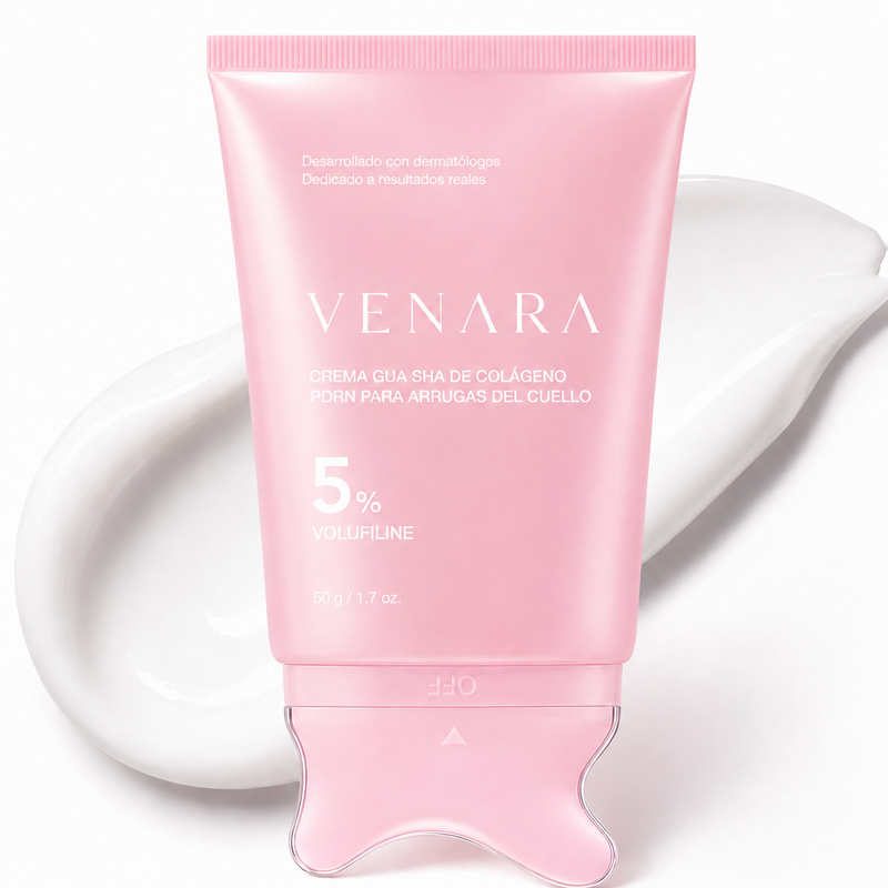 Reafirma visiblemente tu cuello en 5 minutos. Sin agujas. Sin spa. Sin compromisos.